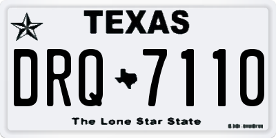 TX license plate DRQ7110