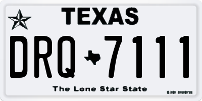 TX license plate DRQ7111