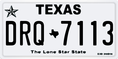 TX license plate DRQ7113