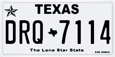 TX license plate DRQ7114