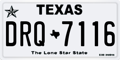 TX license plate DRQ7116
