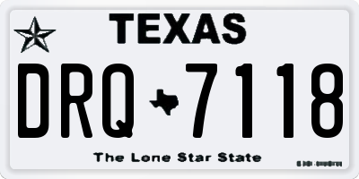 TX license plate DRQ7118