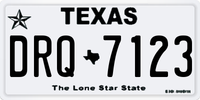 TX license plate DRQ7123