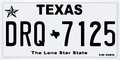 TX license plate DRQ7125