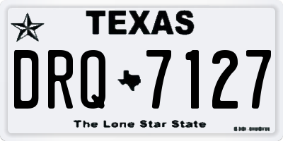 TX license plate DRQ7127