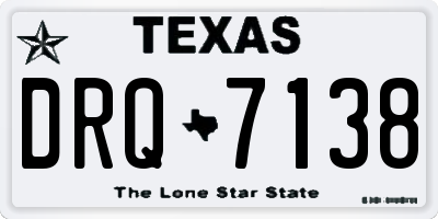 TX license plate DRQ7138