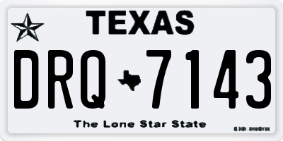 TX license plate DRQ7143