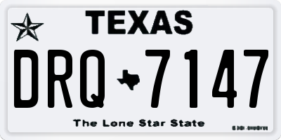 TX license plate DRQ7147