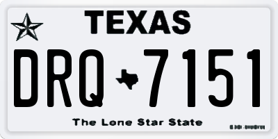 TX license plate DRQ7151