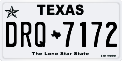 TX license plate DRQ7172