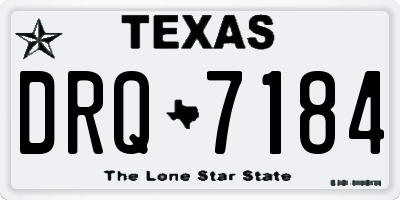 TX license plate DRQ7184