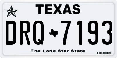 TX license plate DRQ7193