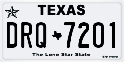 TX license plate DRQ7201