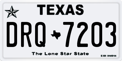 TX license plate DRQ7203