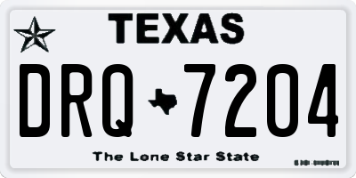 TX license plate DRQ7204