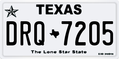 TX license plate DRQ7205