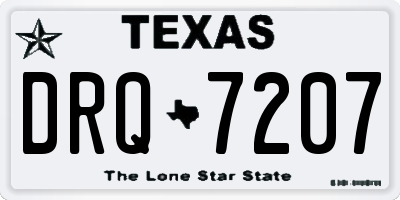 TX license plate DRQ7207