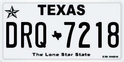 TX license plate DRQ7218