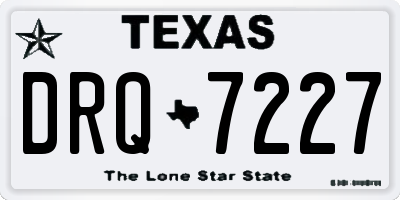 TX license plate DRQ7227