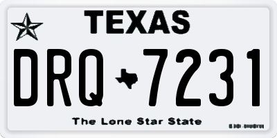 TX license plate DRQ7231