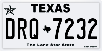 TX license plate DRQ7232