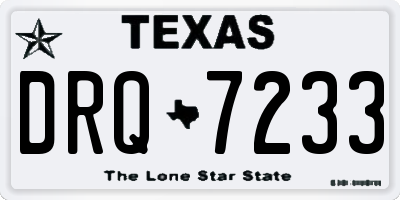 TX license plate DRQ7233