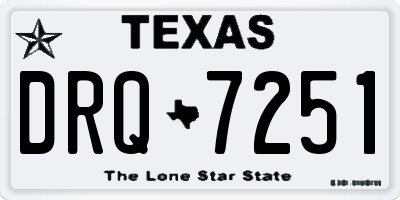 TX license plate DRQ7251