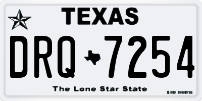 TX license plate DRQ7254