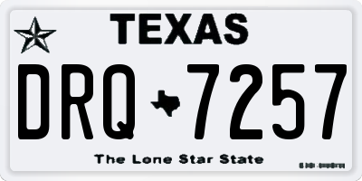 TX license plate DRQ7257