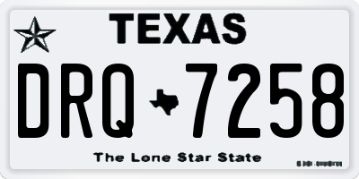 TX license plate DRQ7258