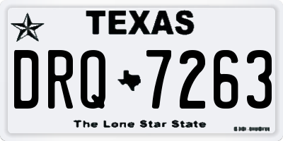 TX license plate DRQ7263