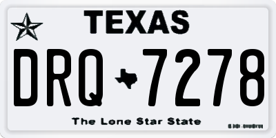 TX license plate DRQ7278