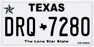 TX license plate DRQ7280