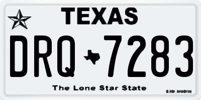 TX license plate DRQ7283