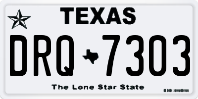 TX license plate DRQ7303