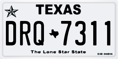 TX license plate DRQ7311