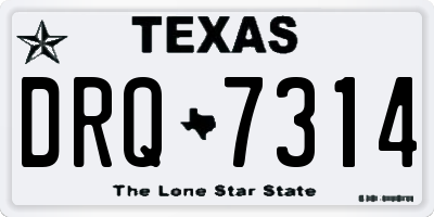 TX license plate DRQ7314
