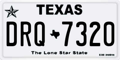 TX license plate DRQ7320