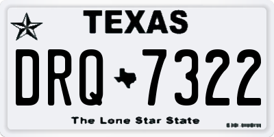 TX license plate DRQ7322