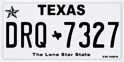 TX license plate DRQ7327