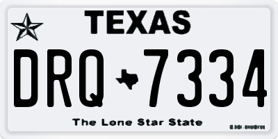 TX license plate DRQ7334