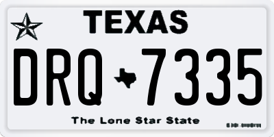 TX license plate DRQ7335