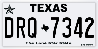 TX license plate DRQ7342