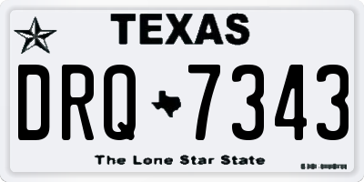 TX license plate DRQ7343