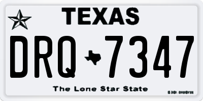 TX license plate DRQ7347