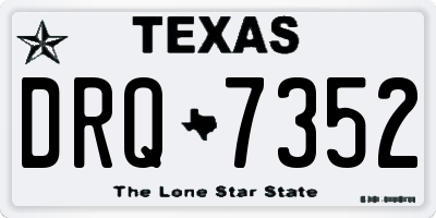 TX license plate DRQ7352