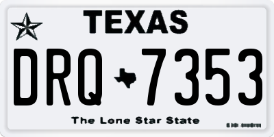 TX license plate DRQ7353
