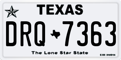 TX license plate DRQ7363