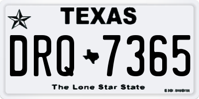 TX license plate DRQ7365