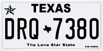 TX license plate DRQ7380
